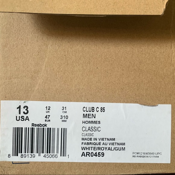 Reebok Club C 85 White Royal Gum Men’s Shoes - Picture 7 of 7